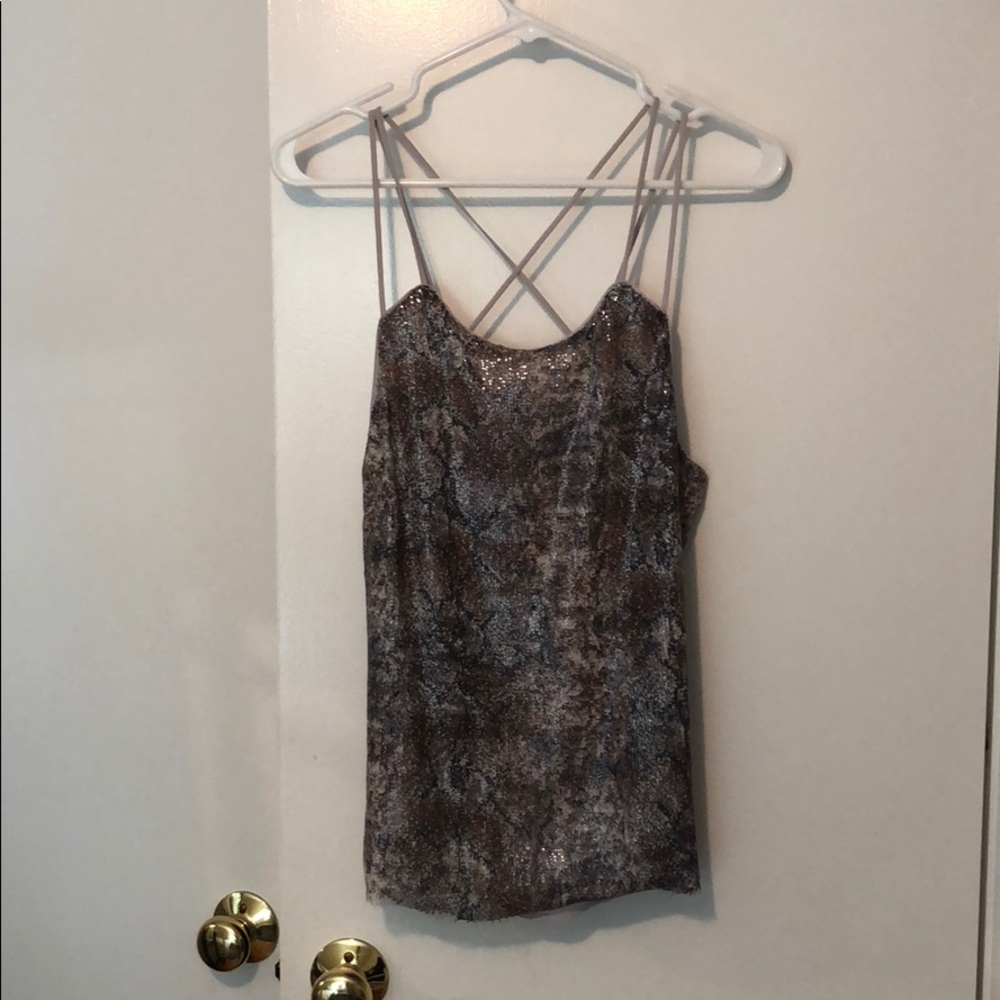 Violet snake sequined tank